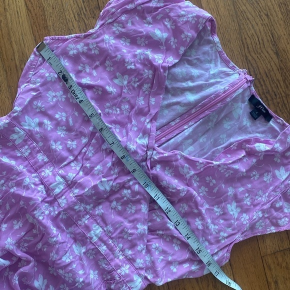 J Crew Ruffle-front mini dress in soft rayon bubblegum floral Size 4 - Picture 12 of 14